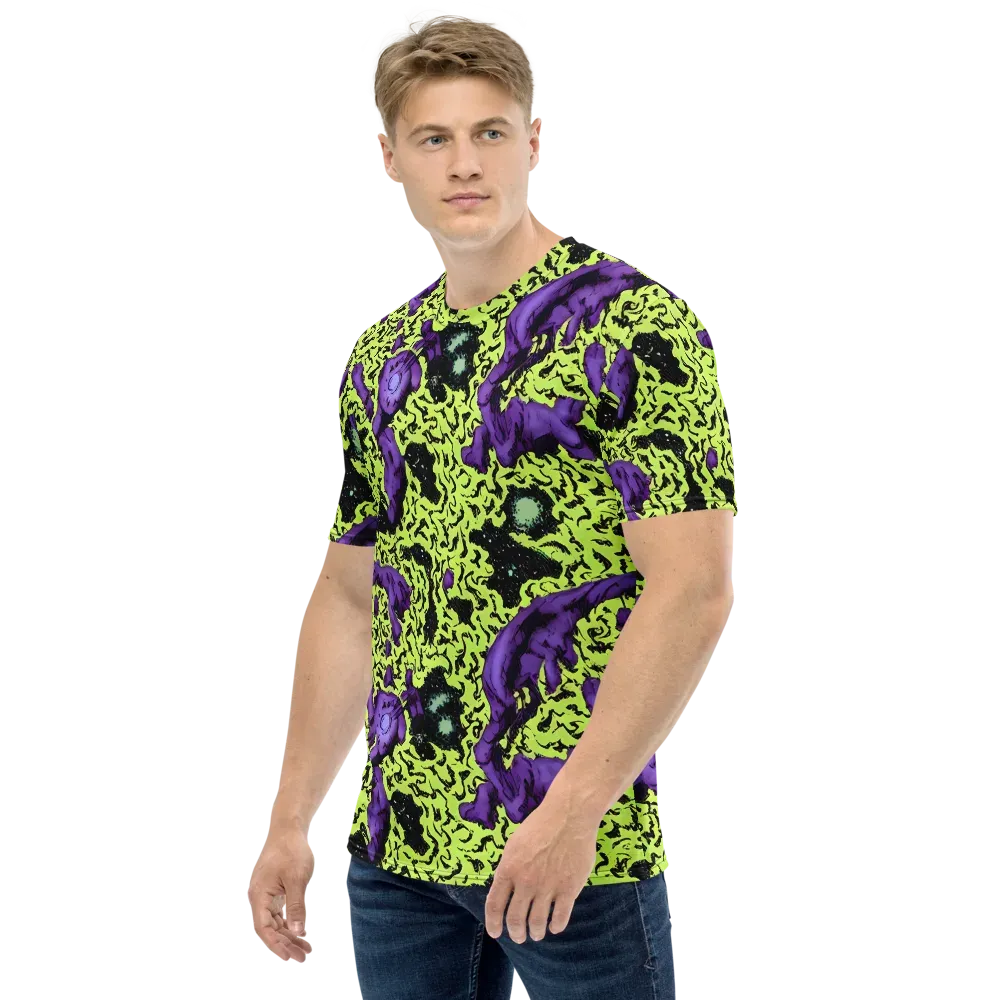 Violet Mayhem on Men's Crew Neck T-Shirt — Left