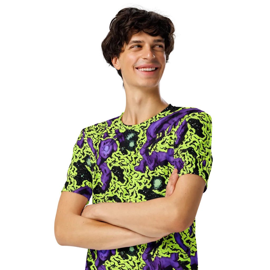 Violet Mayhem on Men's Crew Neck T-Shirt — Left Front