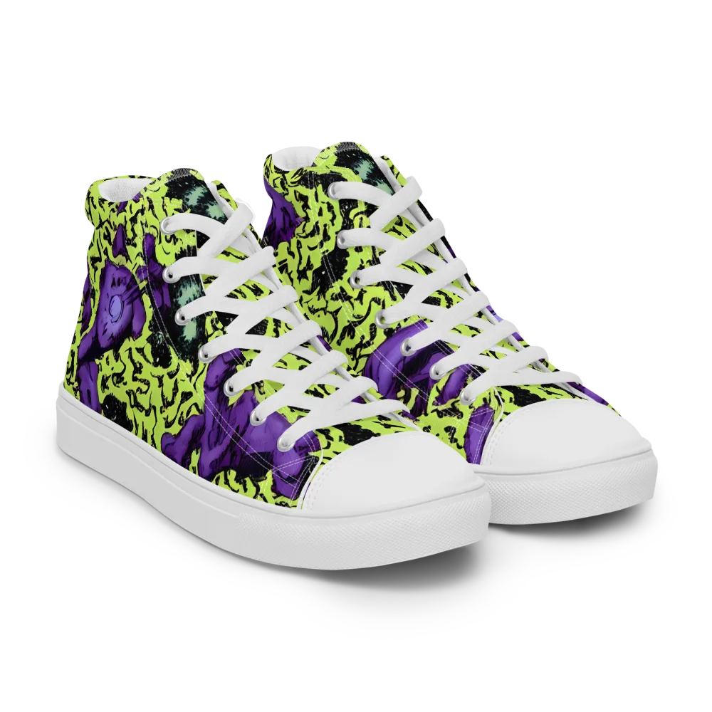 Violet Mayhem on Men's High Top Canvas Shoes — Right Front