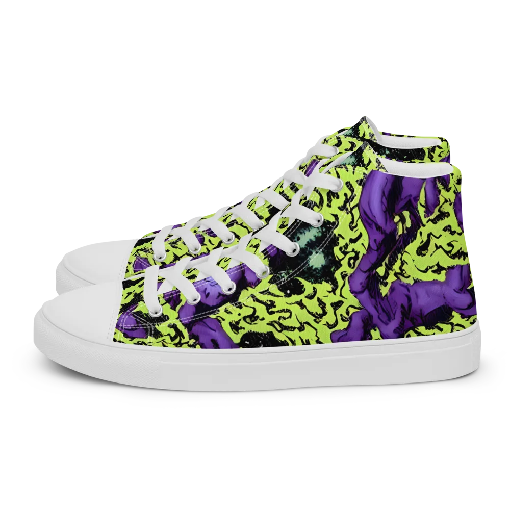 Violet Mayhem on Men's High Top Canvas Shoes — Left