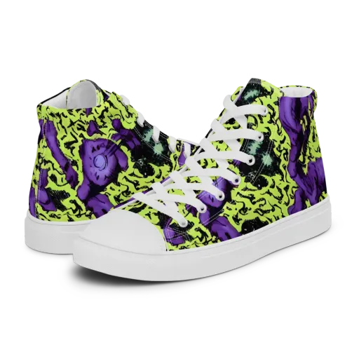 Violet Mayhem on a Men's High Top Canvas Shoes