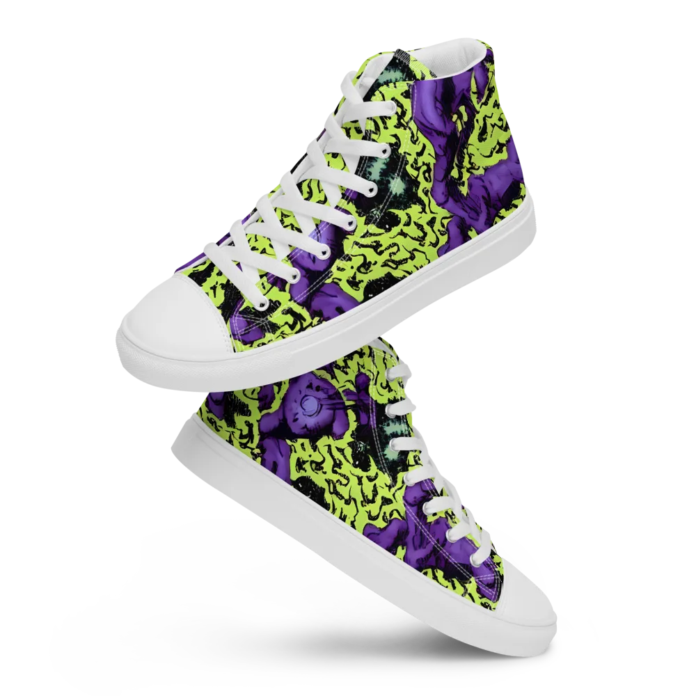 Violet Mayhem on Men's High Top Canvas Shoes — Front
