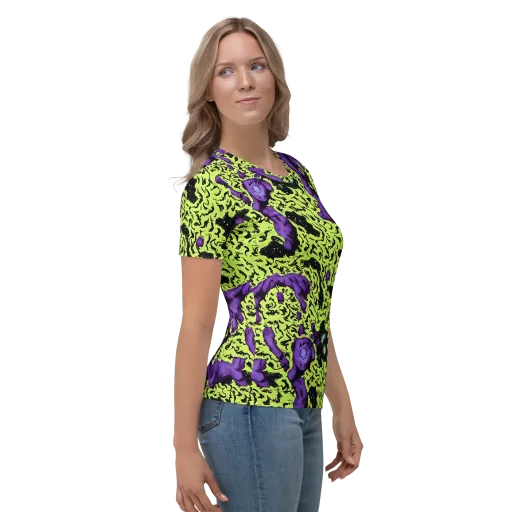 Violet Mayhem on a Women's Crew Neck T-Shirt