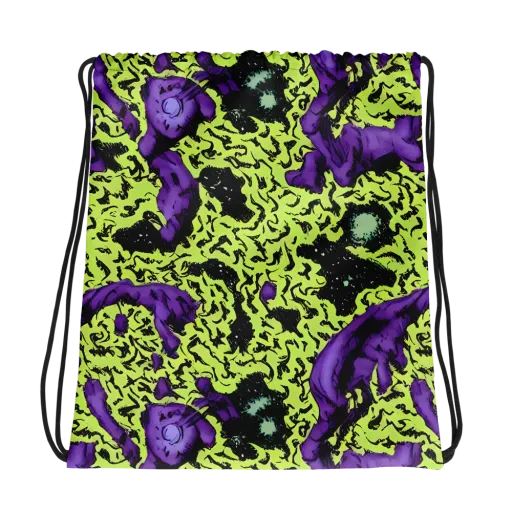 Violet Mayhem on a Drawstring Bag