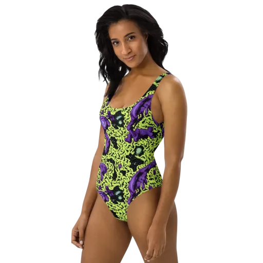 Violet Mayhem on a One-Piece Swimsuit