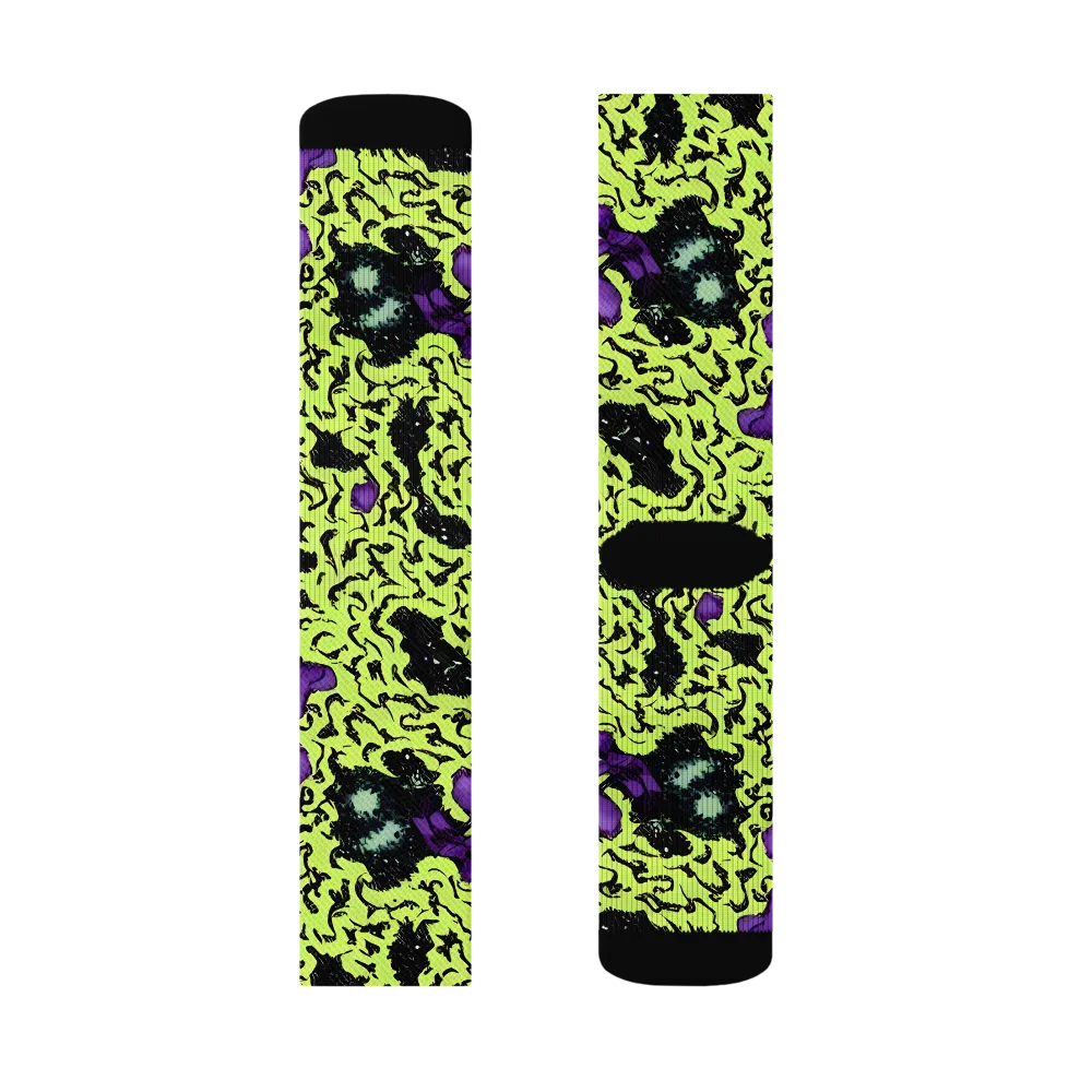 Violet Mayhem on Socks — Left Sock
