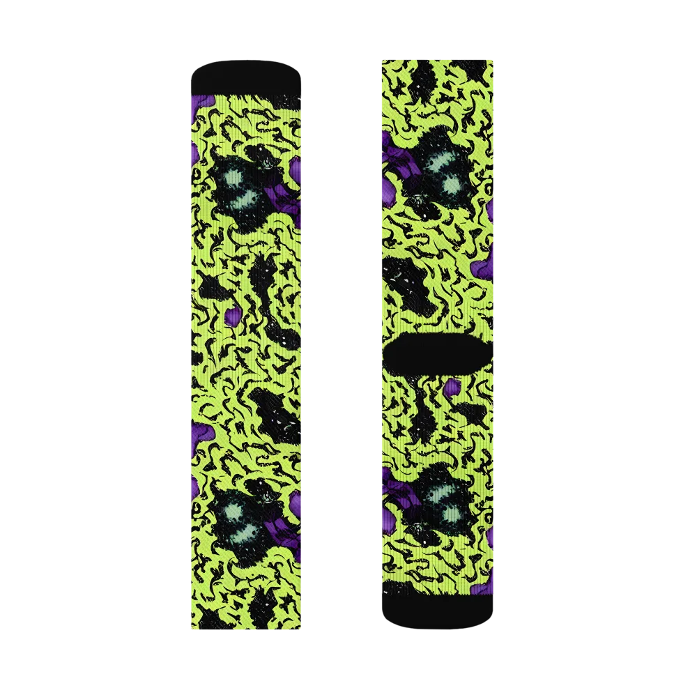 Violet Mayhem on Socks — Right Sock