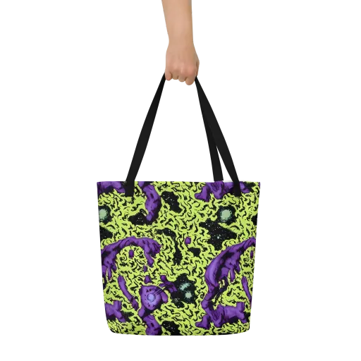 Violet Mayhem on a Large Tote Bag W/ Pocket