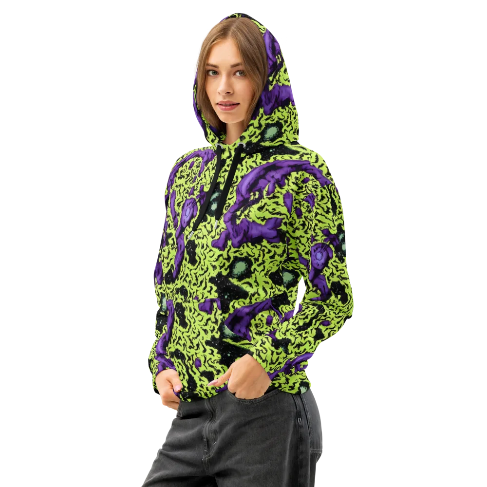 Violet Mayhem on Cotton Hoodie — Left Front
