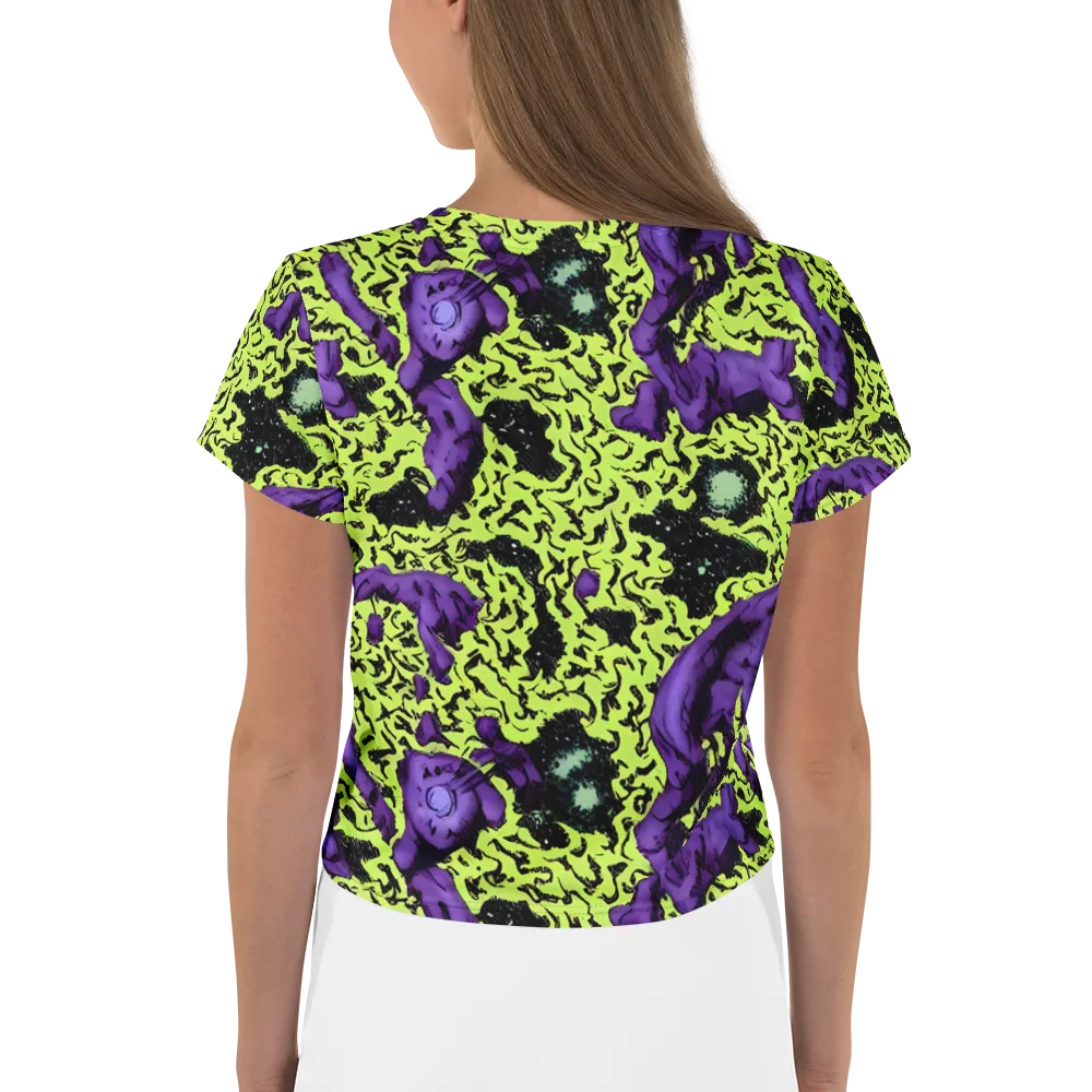 Violet Mayhem on Crop Tee — Back