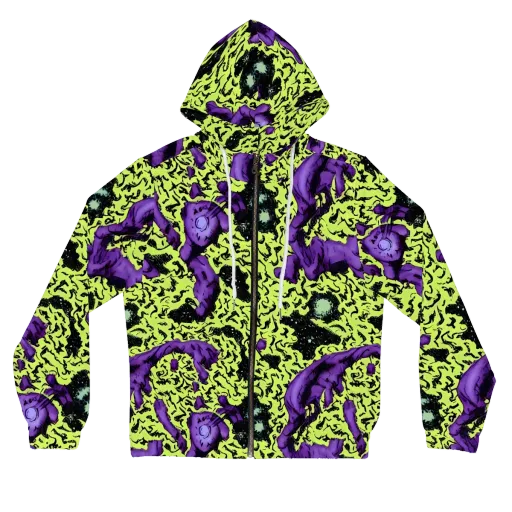 Violet Mayhem on a Women's Full-Zip Hoodie
