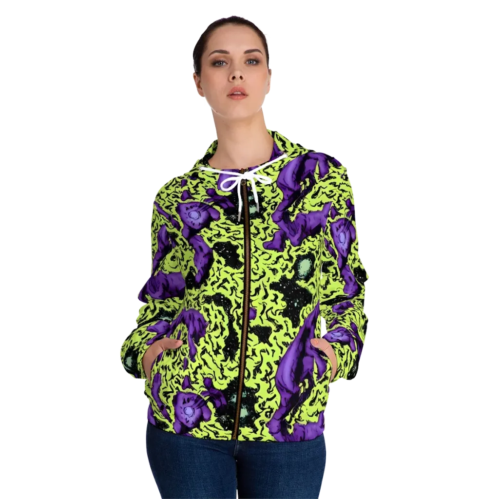 Violet Mayhem on Women's Full-Zip Hoodie — Front On Person