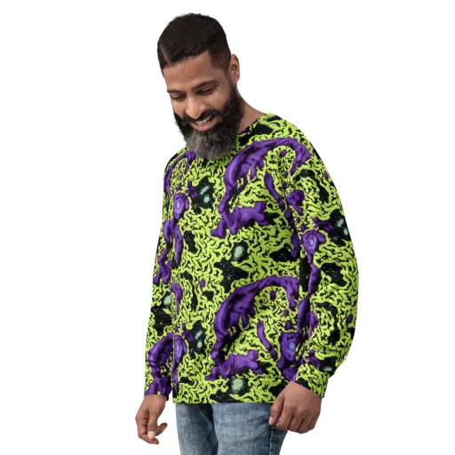 Violet Mayhem on a Sweatshirt