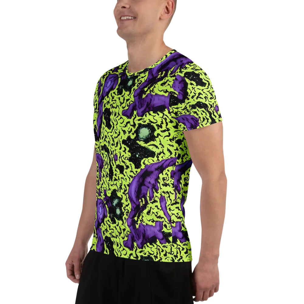 Violet Mayhem on Men's Athletic T-Shirt — Left