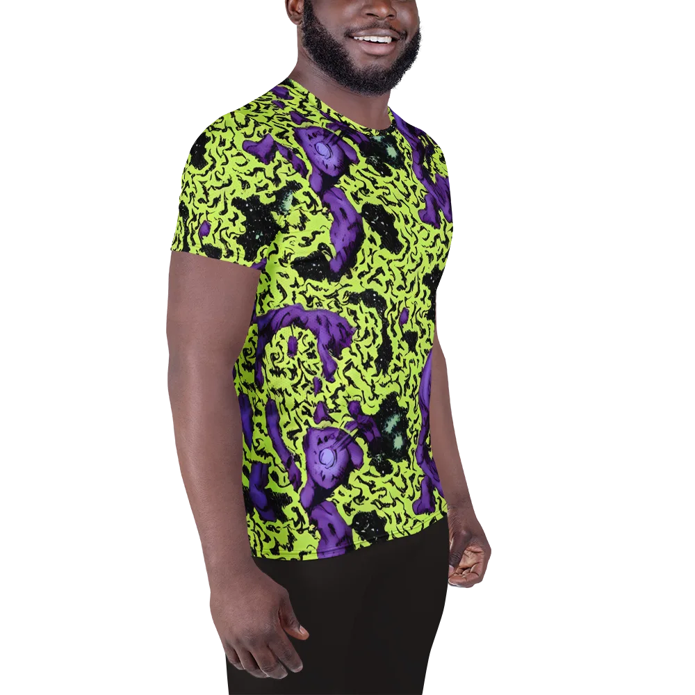 Violet Mayhem on Men's Athletic T-Shirt — Right