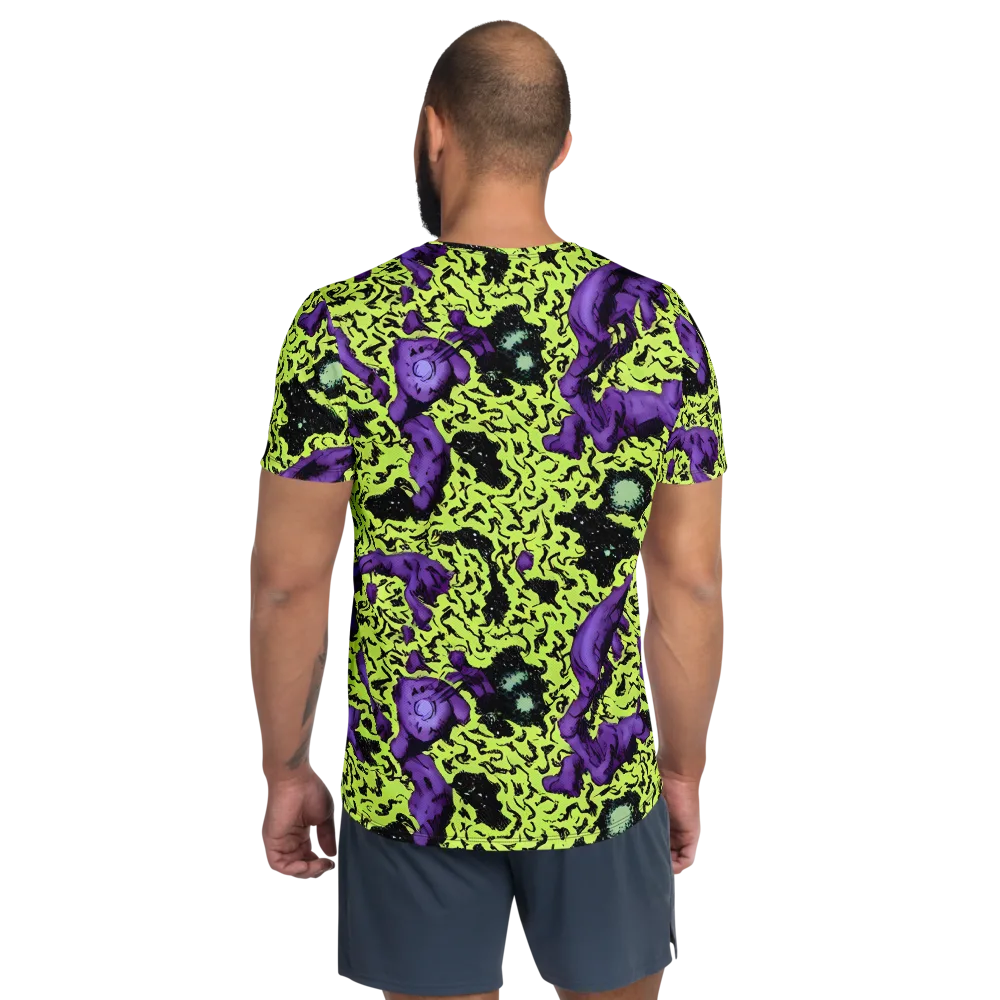 Violet Mayhem on Men's Athletic T-Shirt — Back