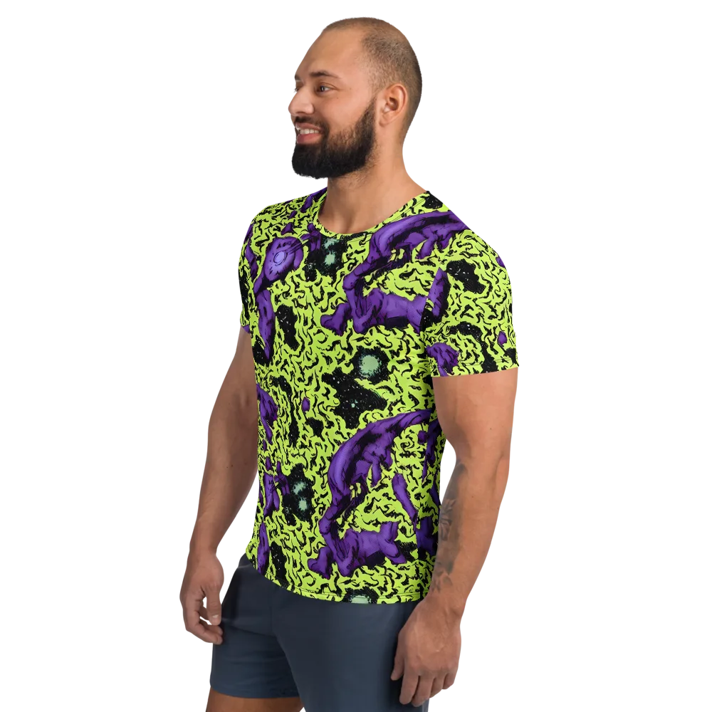 Violet Mayhem on Men's Athletic T-Shirt — Left
