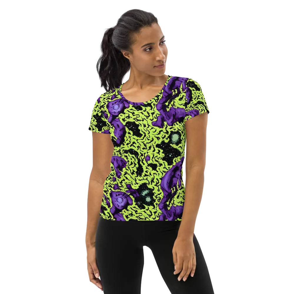 Violet Mayhem on Women's Athletic T-Shirt — Front