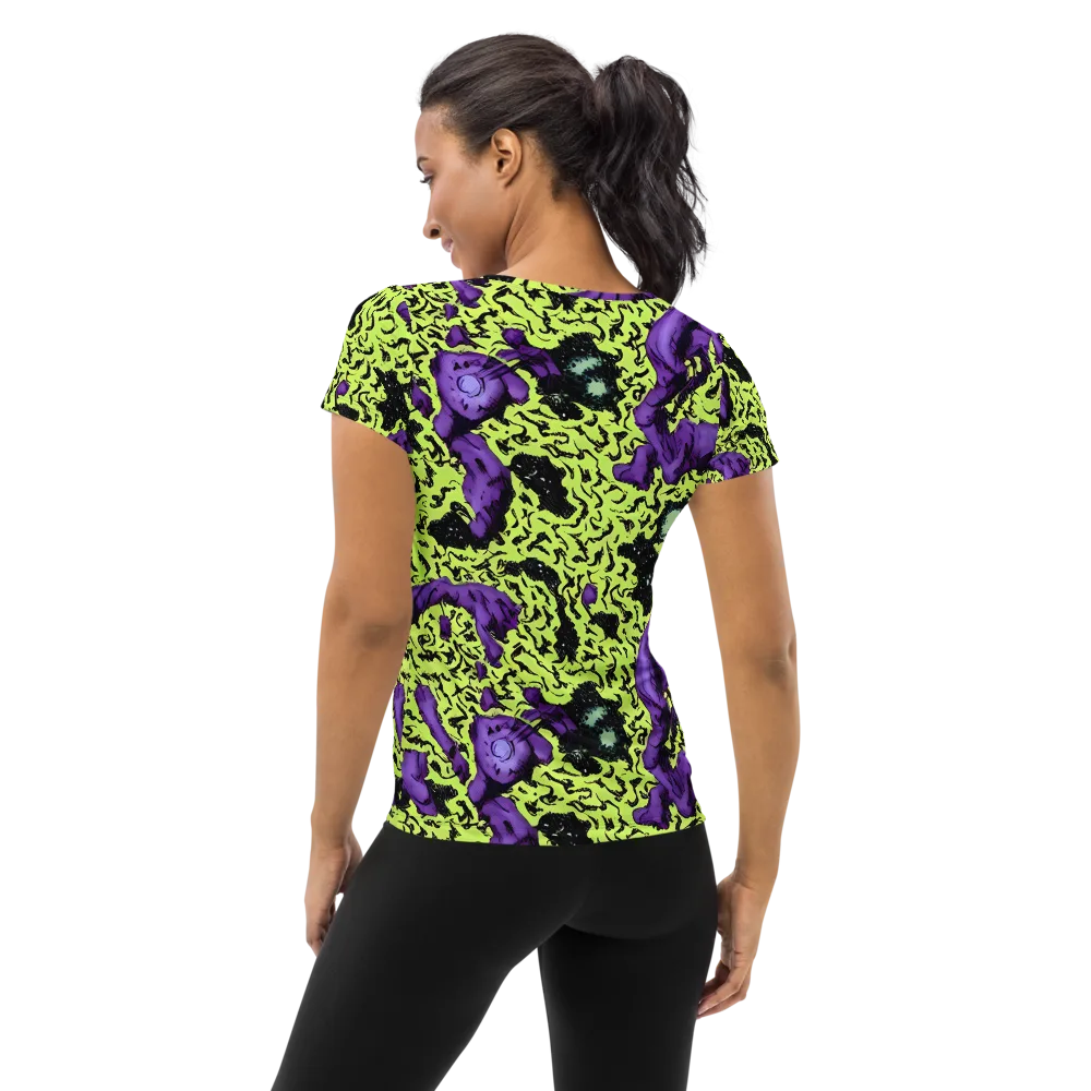 Violet Mayhem on Women's Athletic T-Shirt — Back