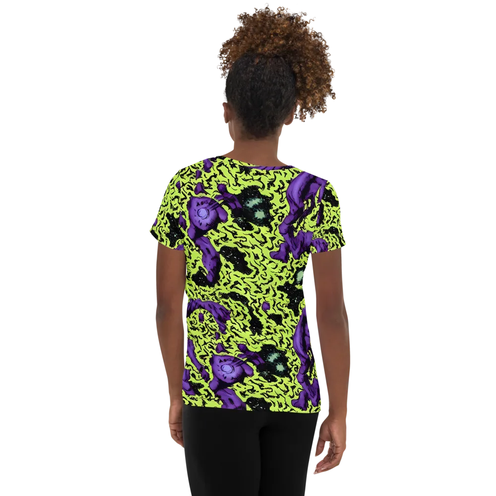 Violet Mayhem on Women's Athletic T-Shirt — Back