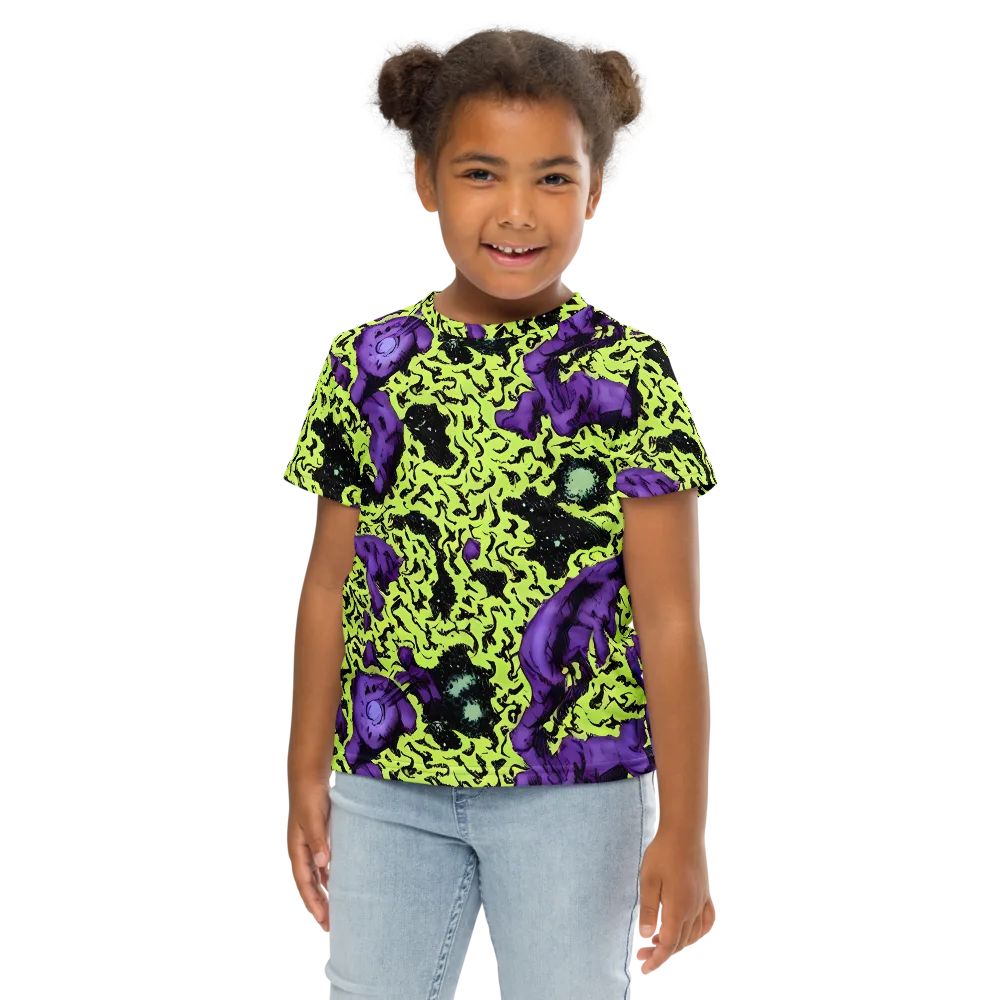 Violet Mayhem on Kids Crew Neck T-Shirt — Front