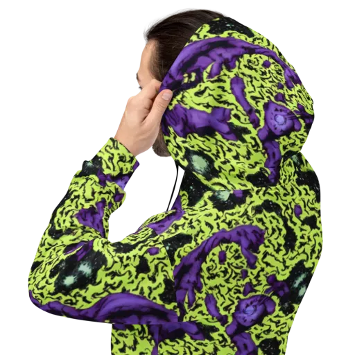 Violet Mayhem on a Hoodie