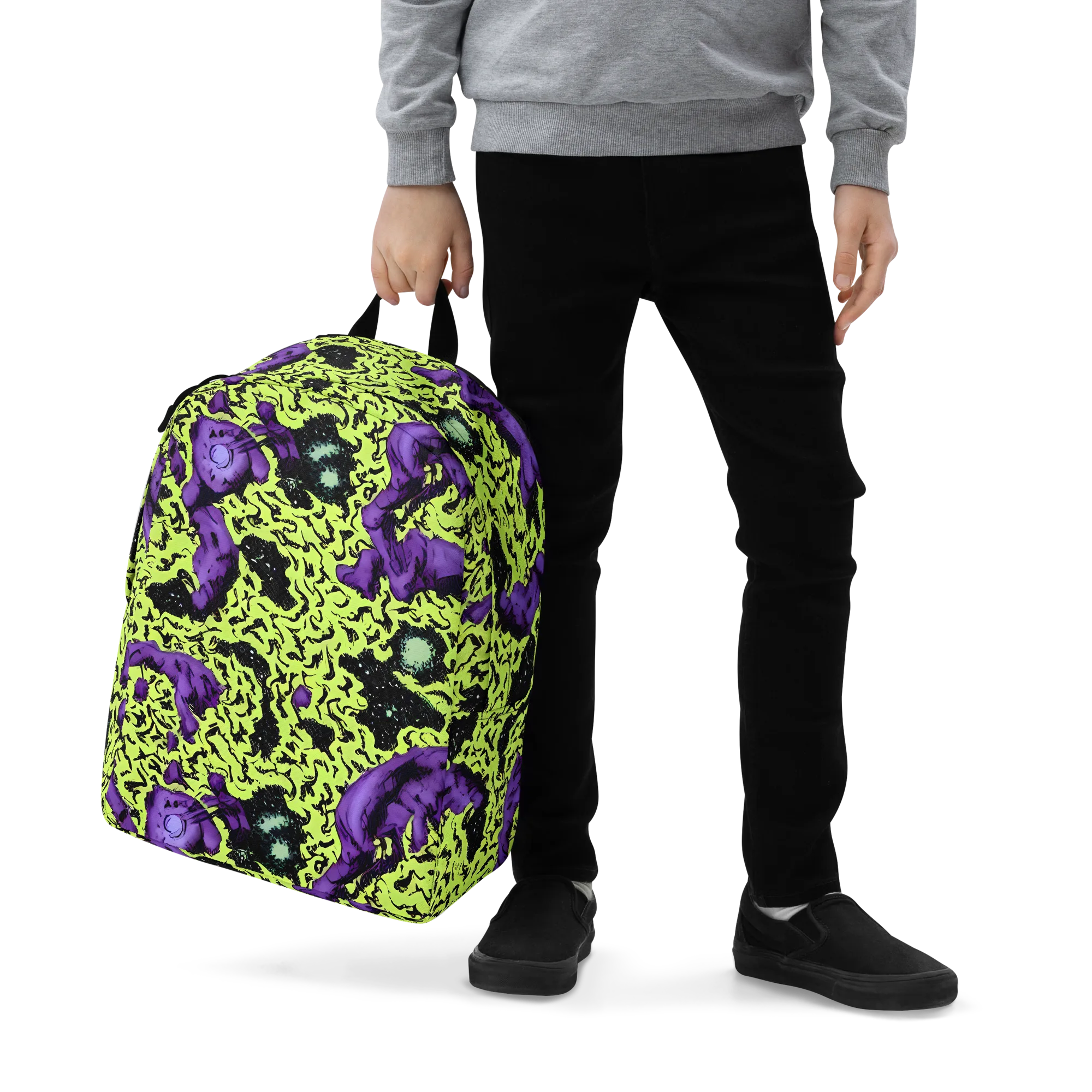 Violet Mayhem on Minimalist Backpack — Zoomed-in