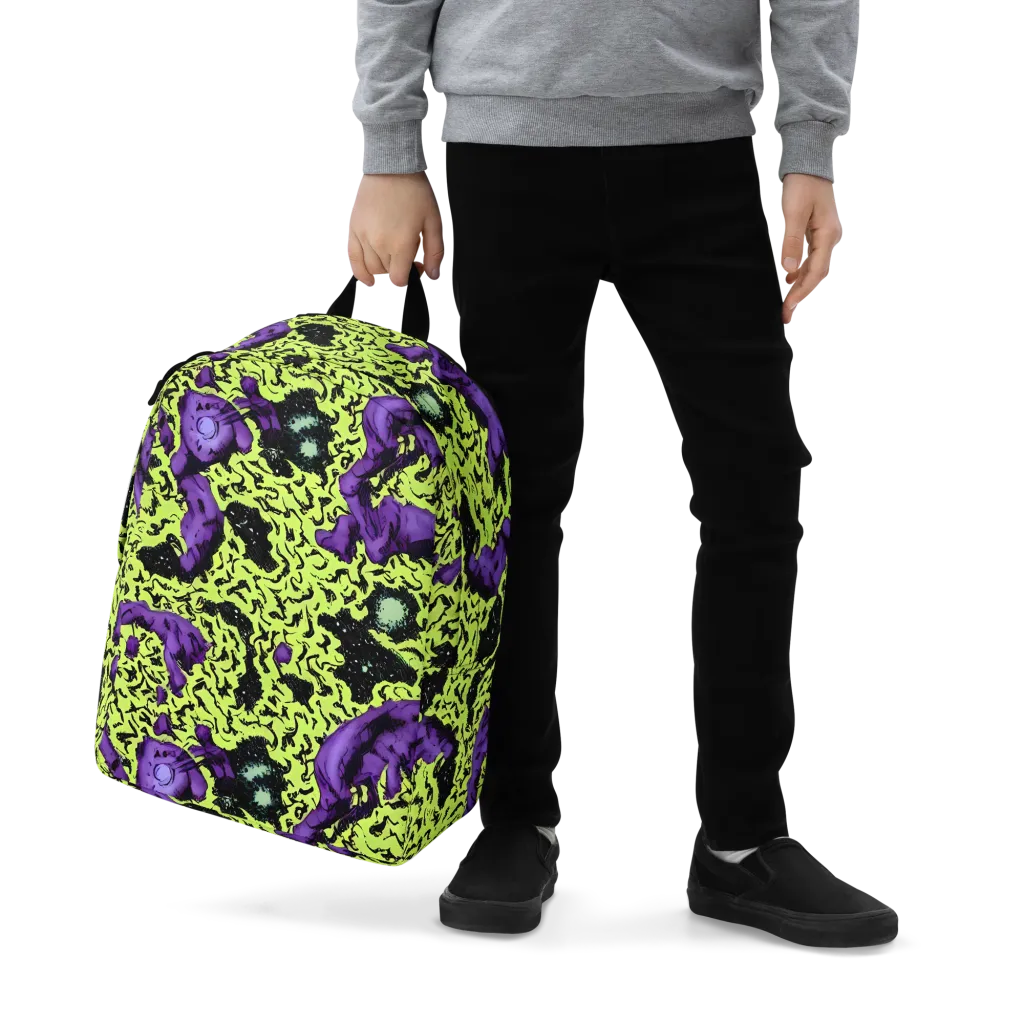 Violet Mayhem on Minimalist Backpack — Zoomed-in