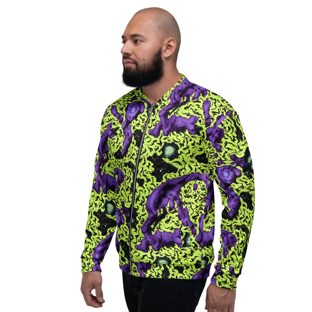 Violet Mayhem on Bomber Jacket — Left
