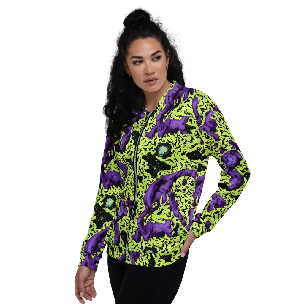 Violet Mayhem on Bomber Jacket — Left
