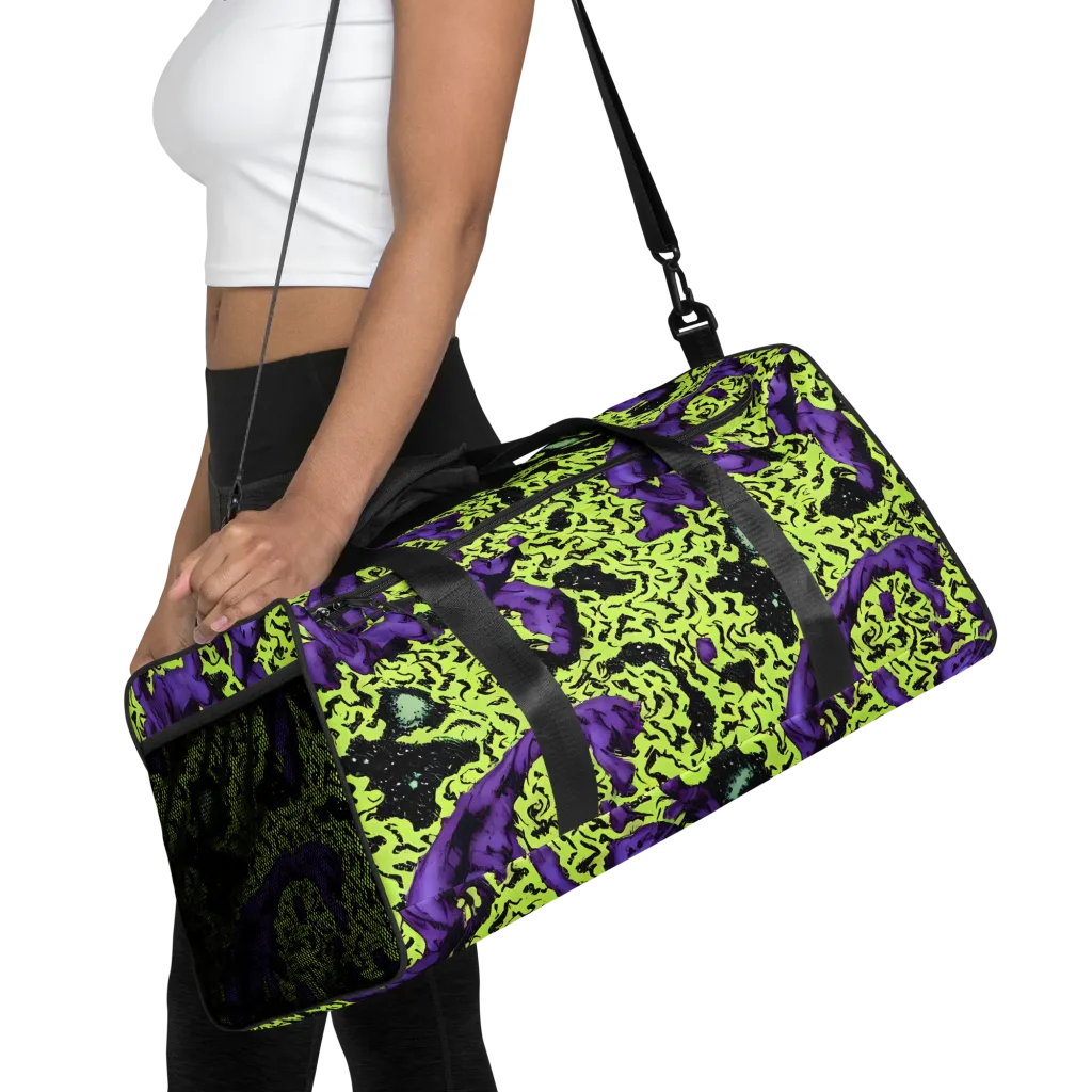 Violet Mayhem on Duffle Bag — Front