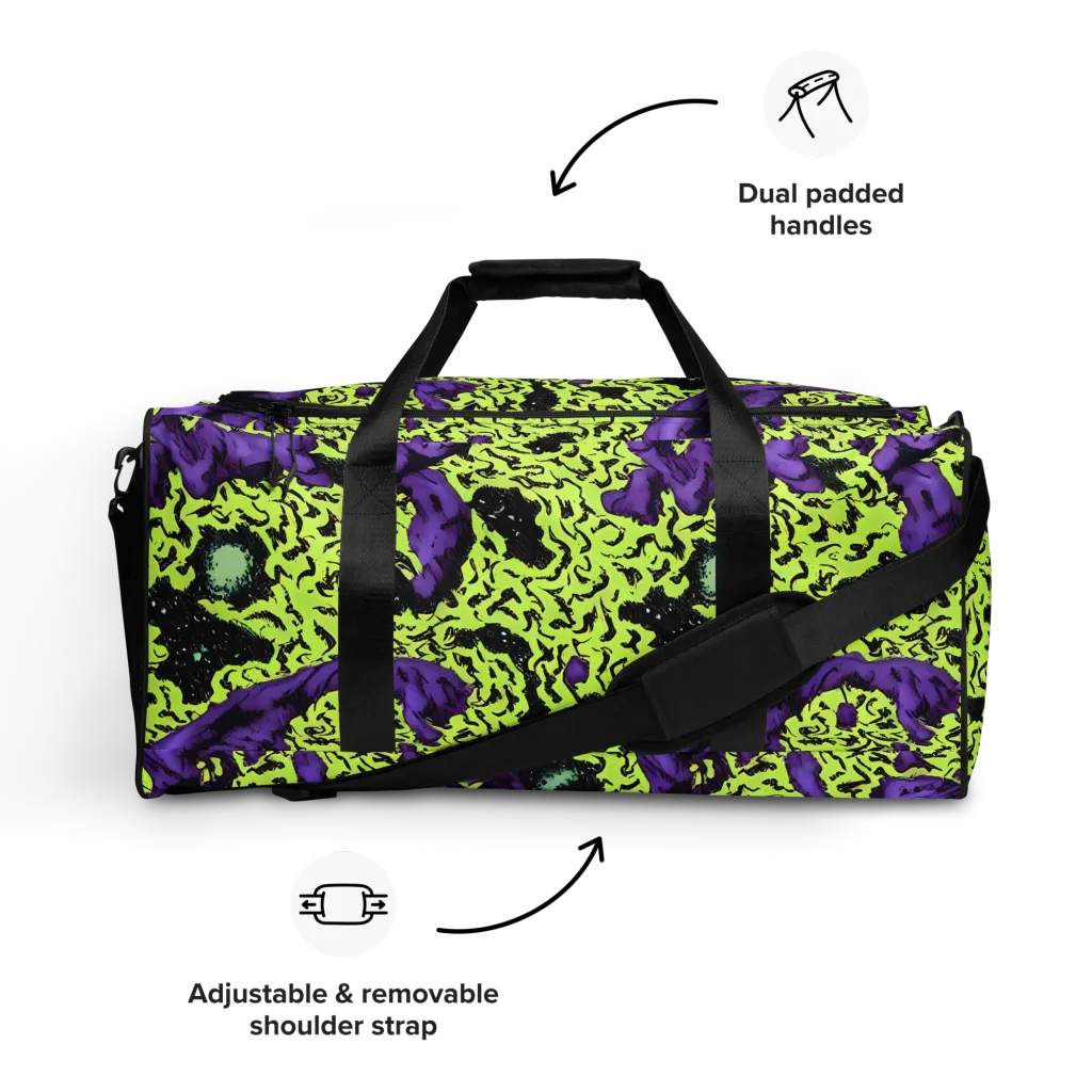 Violet Mayhem on Duffle Bag — Front