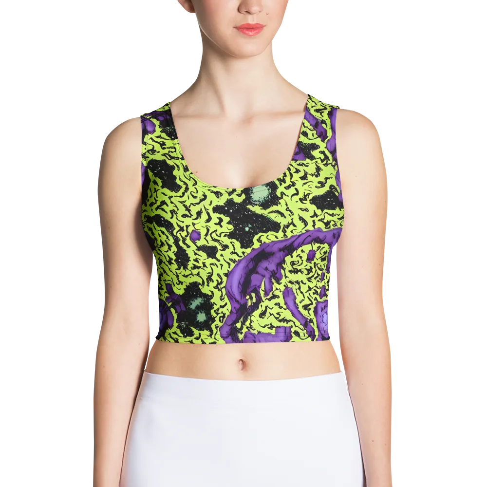 Violet Mayhem on Crop Top — Front
