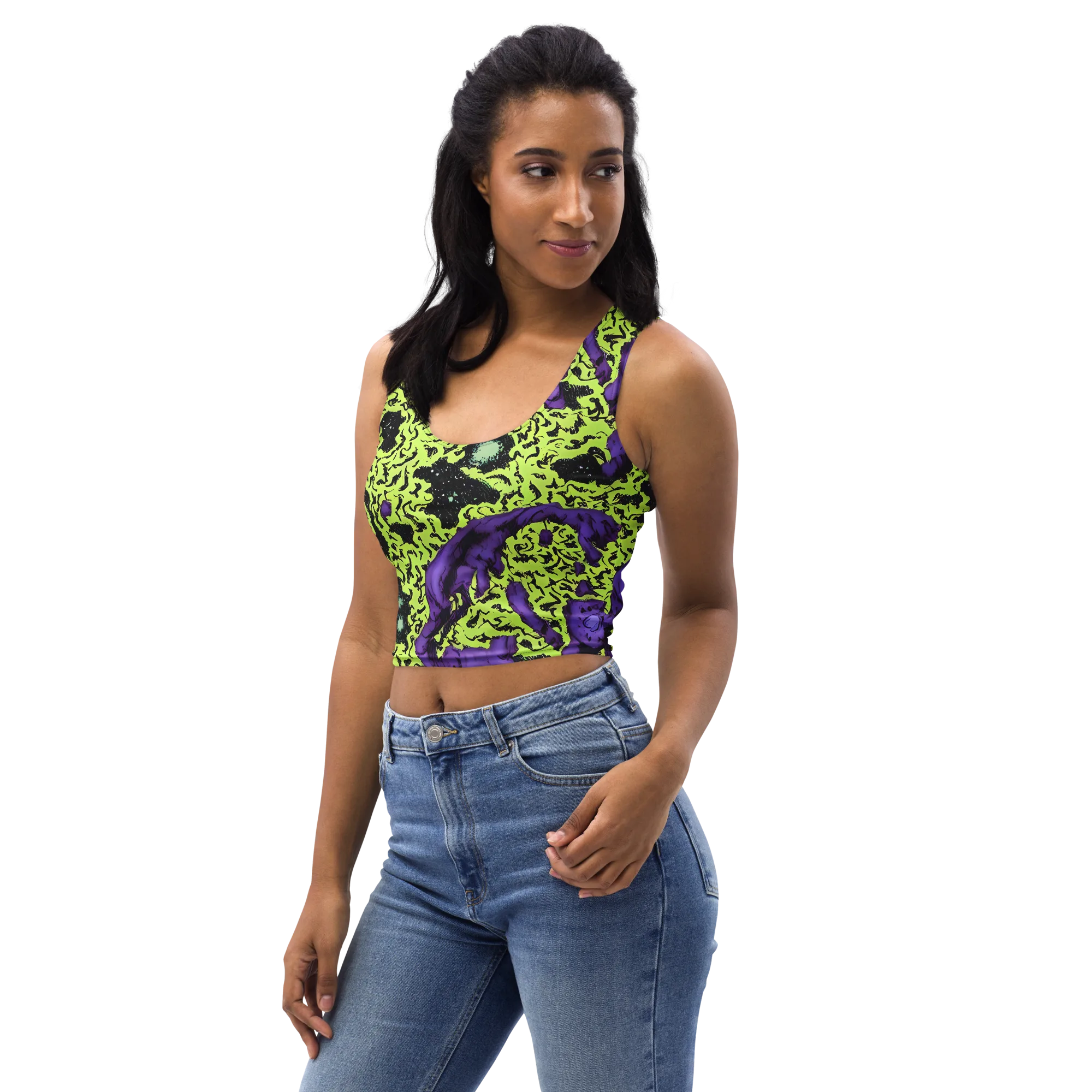 Violet Mayhem on Crop Top — Left Front