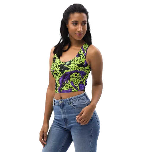 Violet Mayhem on a Crop Top