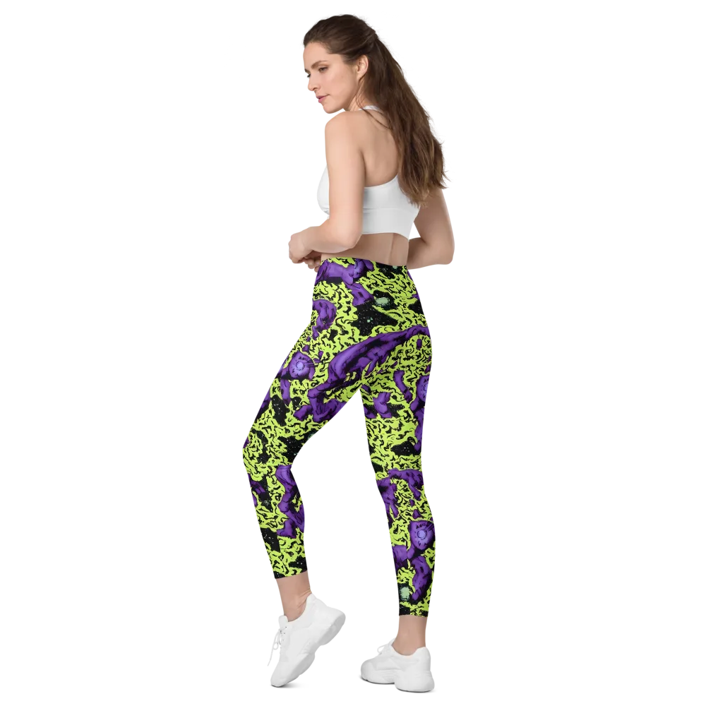 Violet Mayhem on Leggings with Pockets — Left Back