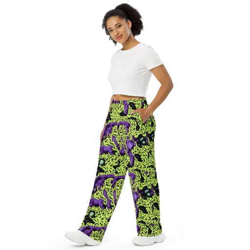 Violet Mayhem on a Wide-Leg Pants