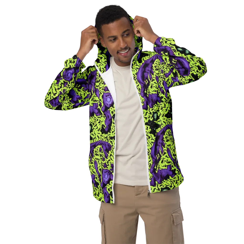 Violet Mayhem on Men's Windbreaker — Front