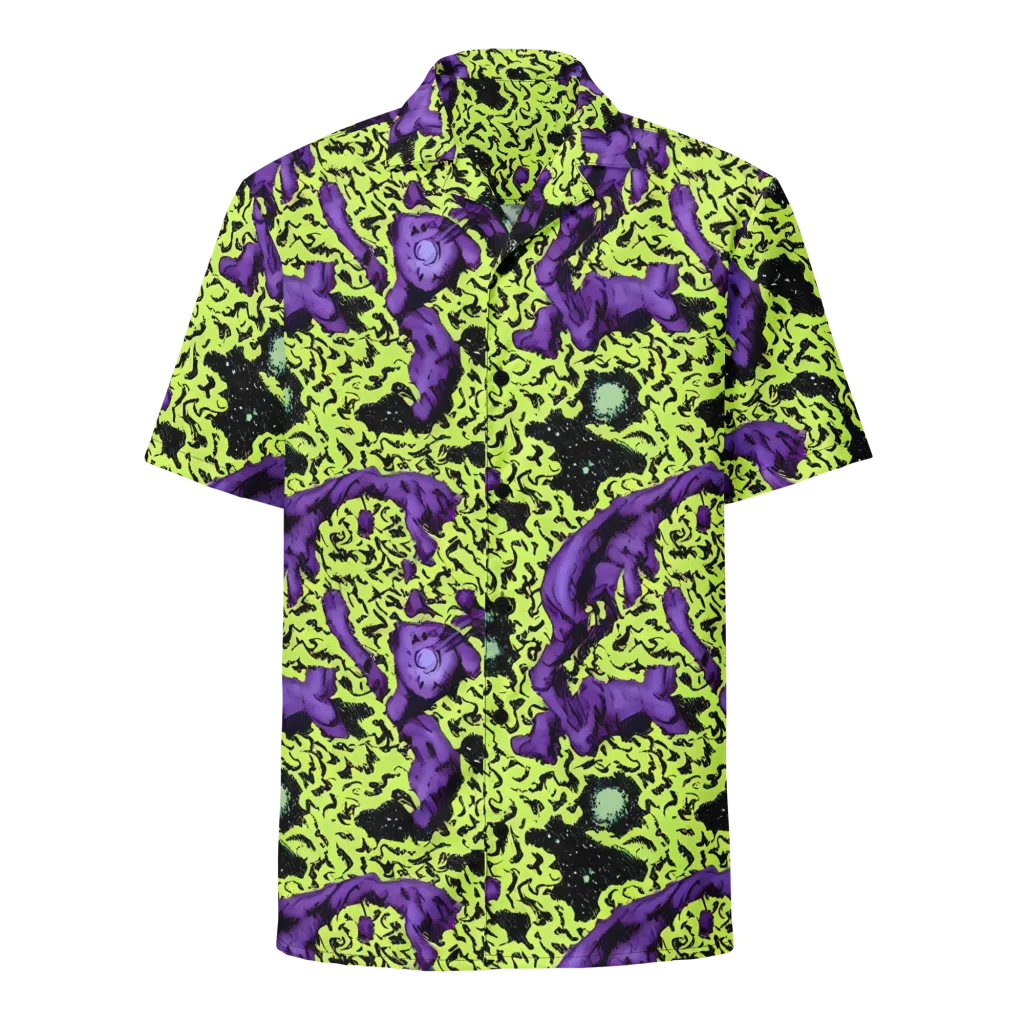 Violet Mayhem on Button Shirt — Front