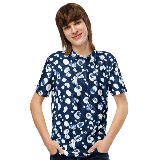 Indigo Confetti on a Men's Slim Fit Polo Shirt