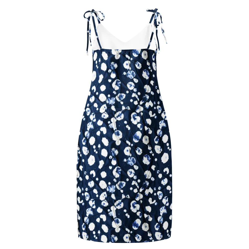 Indigo Confetti on Slip Dress — Back