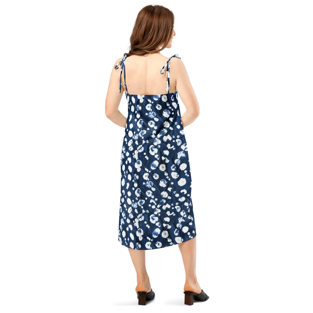 Indigo Confetti on Slip Dress — Back