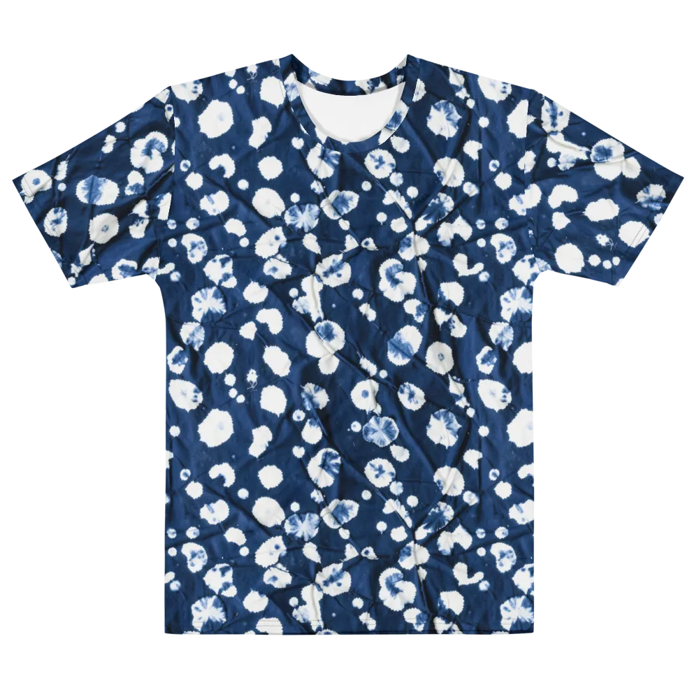 Indigo Confetti on Men's Cotton Crew Neck T-Shirt — Front
