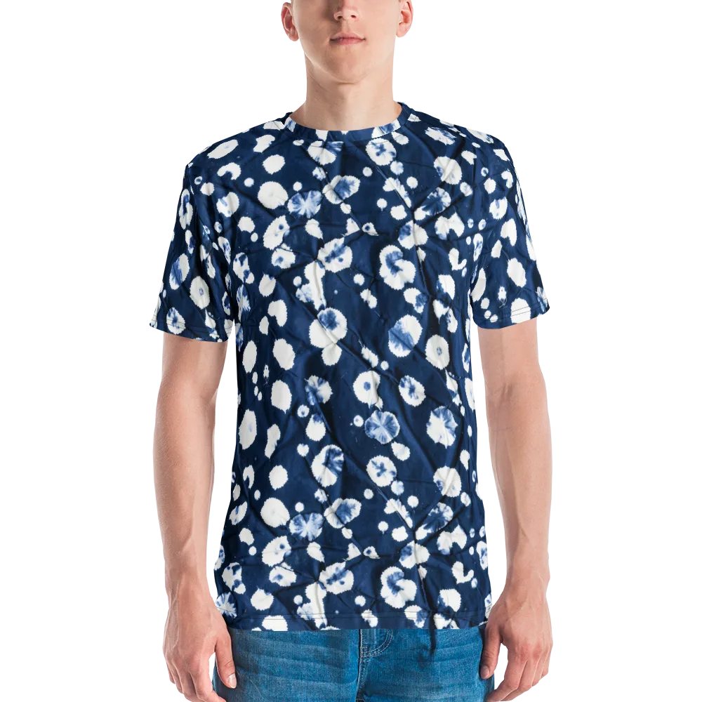 Indigo Confetti on Men's Crew Neck T-Shirt — Front