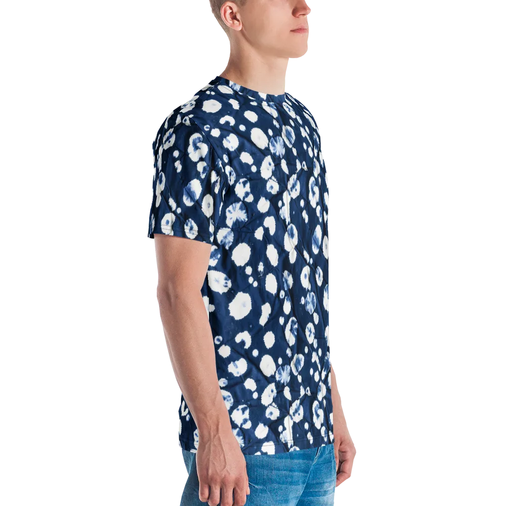 Indigo Confetti on Men's Crew Neck T-Shirt — Right
