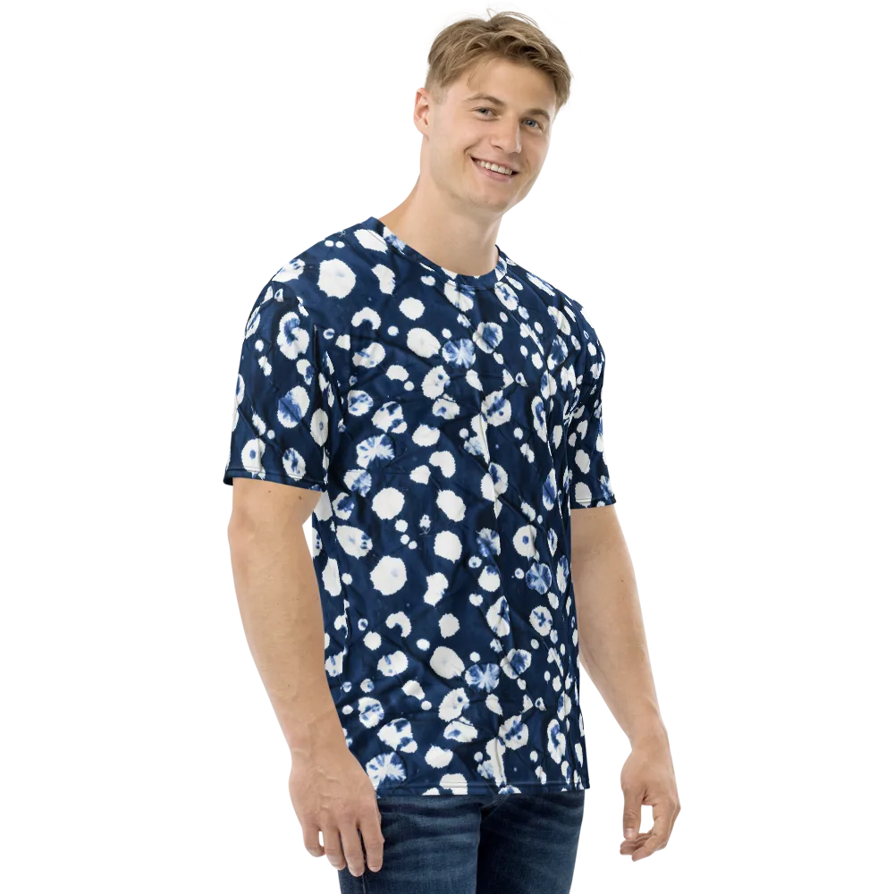 Indigo Confetti on Men's Crew Neck T-Shirt — Right