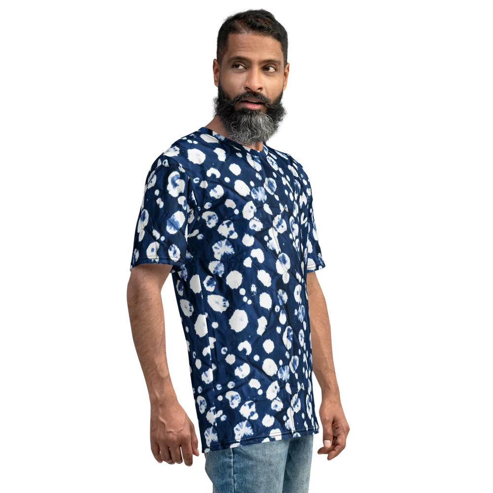 Indigo Confetti on Men's Crew Neck T-Shirt — Right
