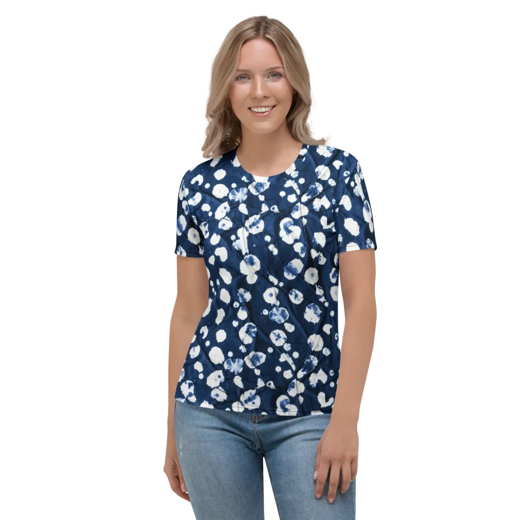 Indigo Confetti on Women's Crew Neck T-Shirt — Front