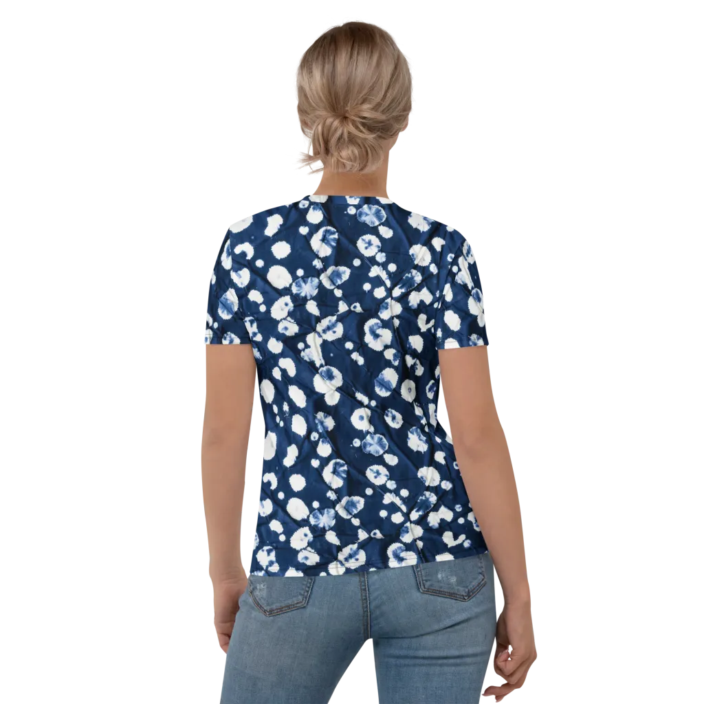 Indigo Confetti on Women's Crew Neck T-Shirt — Back