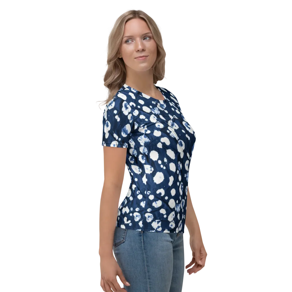 Indigo Confetti on Women's Crew Neck T-Shirt — Right